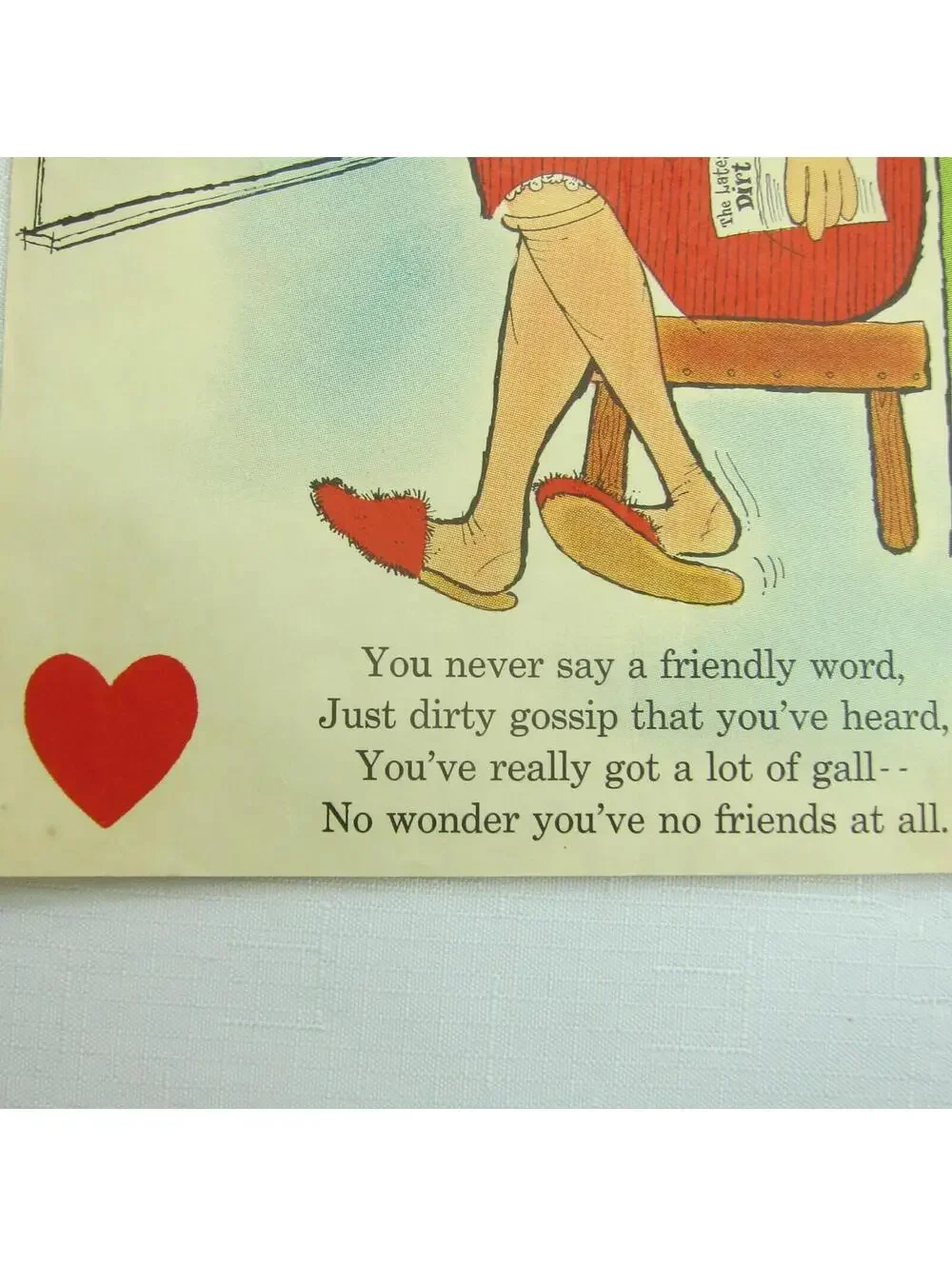 Vintage Valentine Gossip Sharp Darts Penny Dreadful Sarcasm Insult Poem Ephemera